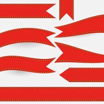 Set of red ribbons Stock Illustration