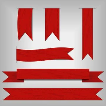 Set of red ribbons Stock Illustration