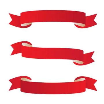 Set of red ribbons Stock Illustration