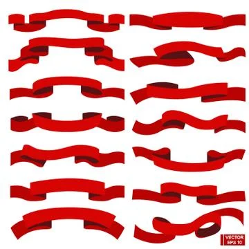 Set of red ribbons. Иллюстрация
