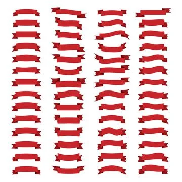 Set of red ribbons Stock Illustration