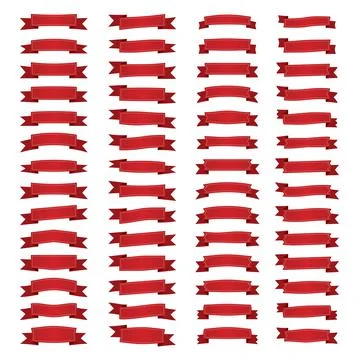 Set of red ribbons Stock Illustration