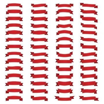 Set of red ribbons Stock Illustration