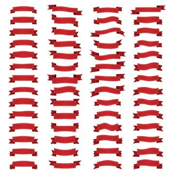 Set of red ribbons Stock Illustration