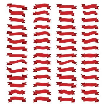 Set of red ribbons Stock Illustration