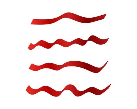 Set of red ribbons on white background. Vector illustration. Ready for your d Stock Illustration