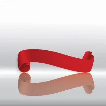 Set of red scrolls.banner label.wrapped paper.vector illustration Stock Illustration