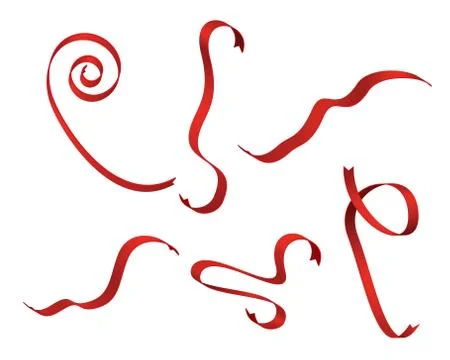 Set of red scrolls.banner label.wrapped paper.vector illustration Stock Illustration