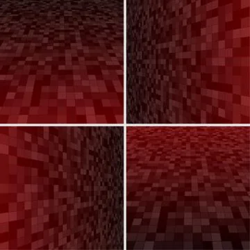 Set Red Square Mosaic Vector Background. Stock Illustration