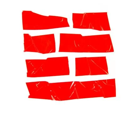 Set of red tapes on white background.  - Image Stock Photos