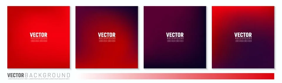 Set of Red Textured Gradient Background. Valentine's Day. social media post Stock Illustration