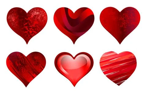 Set of red valentines Stock Illustration