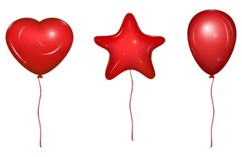 Set of red vector baloons Illustrazione stock