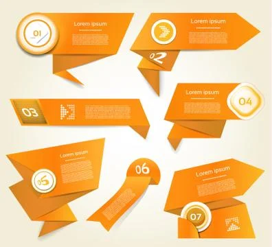 Set of red vector progress, version, step icons. eps 10 Stock Illustration