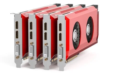 Set of red video cards Illustrazione stock