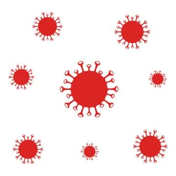 Set of red virus icons. Stock Illustration