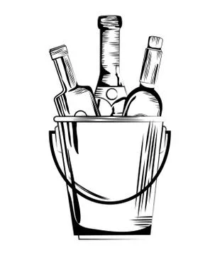 Set red wine bottles Stock Illustration