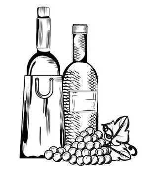 Set red wine bottles Stock Illustration