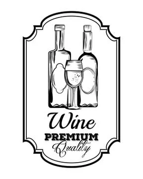 Set red wine bottles Stock Illustration
