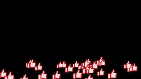 Set of Red Youtube Hand Like Icon Background Stock Footage 87142664
