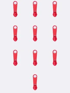 Set of red zipper pulls variant two Foto stock