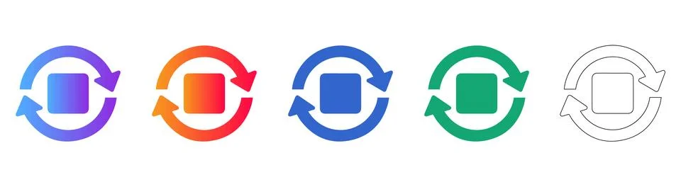 Set of Refresh and Reload Icons Stock Illustration