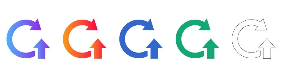 Set of Refresh and Update Arrow Icons 스톡 일러스트