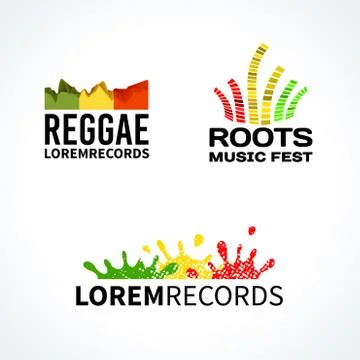 Set of reggae music equalizer logo emblem vector elements Stock Illustration
