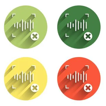Set Rejection voice recognition icon isolated with long shadow background. .. Stock Illustration