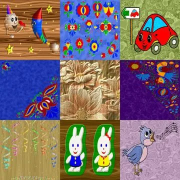 Set of relief painting generated textures Stock Illustration
