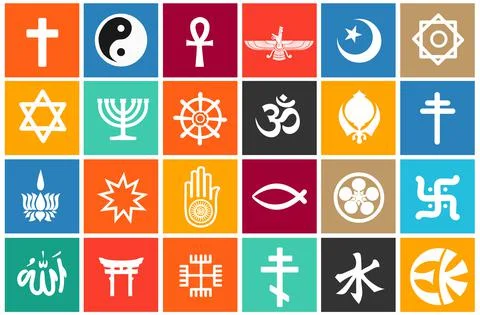 Set of religion icons vector flat style illustartion Stock-Illustration