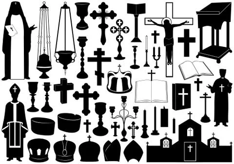 Set Of Religious Elements Stock Illustration