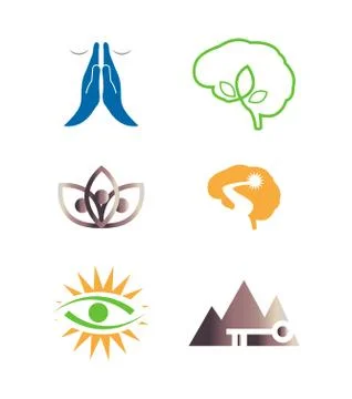 Set of religious logos 스톡 일러스트