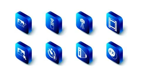 Set Remote control for camera, Photo, Camera roll cartridge, fx, timer 스톡 일러스트