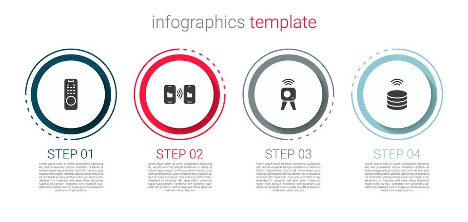 Set Remote control, Data transfer and storage, Web camera and Smart data server Stock Illustration