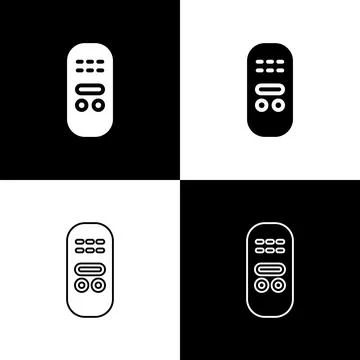 Set Remote control icon isolated on black and white background. Vector Illustrazione stock