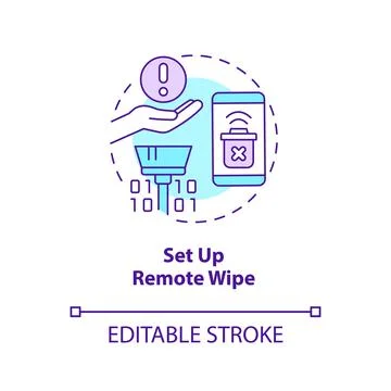 Set up remote wipe concept icon 스톡 일러스트
