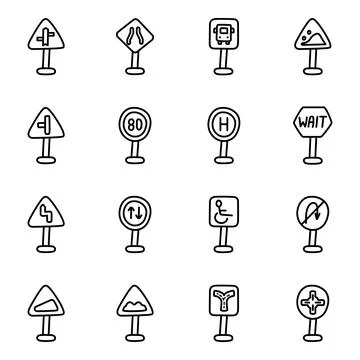 Set of Repair Instruments Linear Icons Stock Illustration