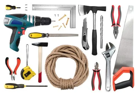 Set of repair working tools technical support Stock Photos