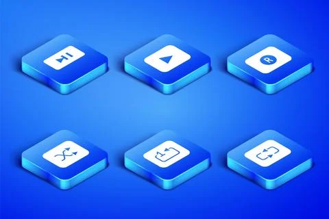Set Repeat button, Pause, track music player, Arrow shuffle, Play and Recor.. Stock Illustration