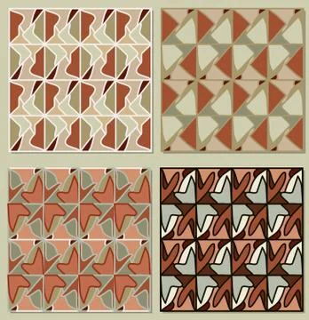 Set of repeatable patterns in muted colors Stock Illustration