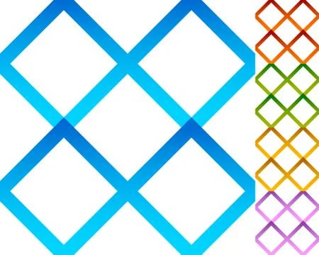 Set of repeatable square patterns in 5 distinct colors 스톡 일러스트