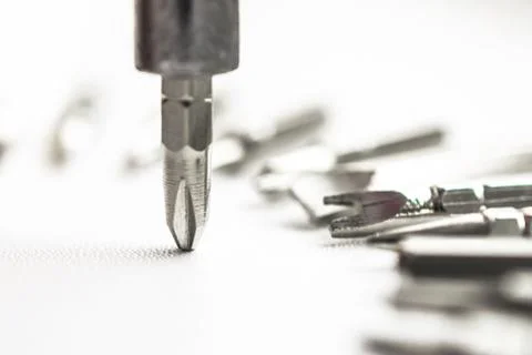 A set of replaceable tools to keep the handle Stock Photos