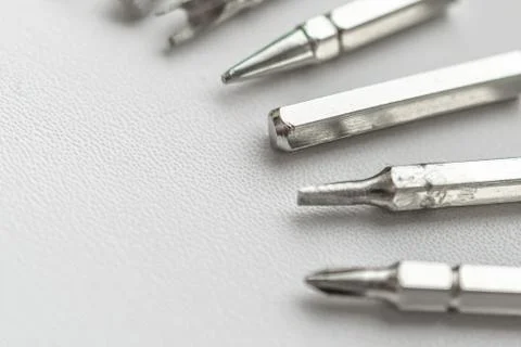 A set of replaceable tools to keep the handle Stock Photos