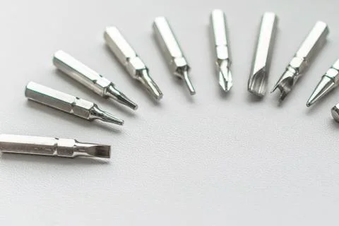 A set of replaceable tools to keep the handle Stock Photos