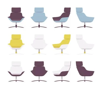 Set of rerto armchairs Stock Illustration