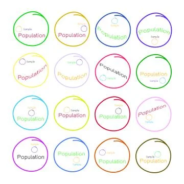 Set of Research Process Sampling from A Target Population 스톡 일러스트