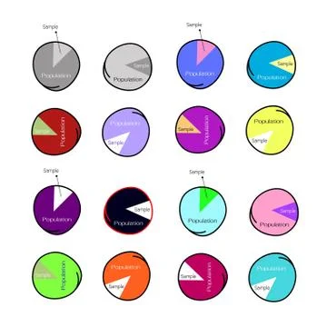 Set of Research Process Sampling from A Target Population Stock Illustration