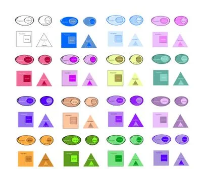 Set of Research Process Sampling from Target Population Stock Illustration