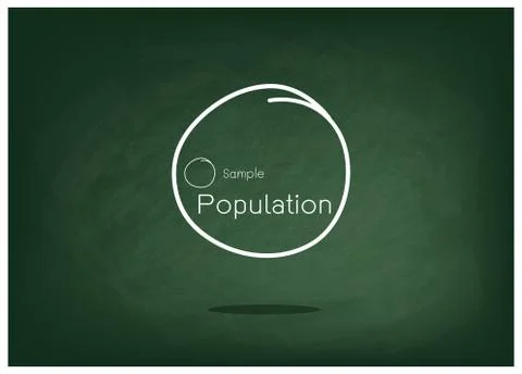 Set of Research Process Sampling from A Target Population 스톡 일러스트